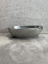 Art Deco Scalloped Edge Pewter Oval Bowl 1950s picture