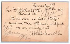 1901 Geo D. Wetherill & Co. Philadelphia PA Newark New Jersey NJ Postal Card picture
