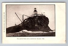 Seaside, OR-Oregon, Tillamook Rock and Lighthouse c1910, Vintage Postcard picture