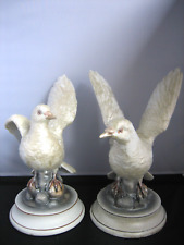 Pair WHITE DOVE figurines BY ANDREA white doves statues opened Wings 23 x 19 cm picture
