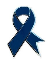 Huntington’s Disease Awareness Dark Blue Enamel Ribbon 35mm Lapel Pin Badge picture