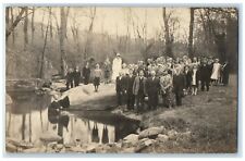 c1930's Baptism Religious Priest Traditional RPPC Photo Posted Vintage Postcard picture