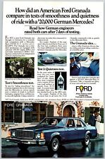1977 Ford Granada Automobile Car Quiet Drives Smooth Print Ad picture