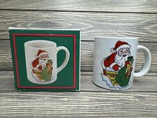 Vintage Youngs Inc Christmas Santa In Chimney White Coffee Mug Cup picture
