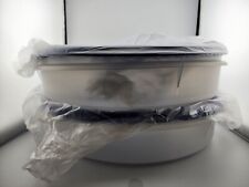 Tupperware Large Round Pie Cupcake Container 12” Blue Jean SEAL Lot of 2 picture