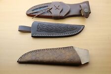 Custom Handmade Cowhide leather sheath fits 6-10 inches skinner knife (Lot of 3 picture