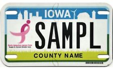 *BARGAIN BIN*  Iowa BREAST CANCER MOTORCYCLE Sample License Plate picture