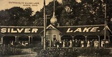 Postcard Akron Ohio Miniature Railroad Entrance at Silver Lake  Amusement Park picture