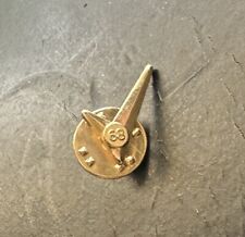 Vintage 1968 UAW Check Mark Vote Tack Pin Goldtone picture