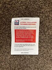 Genuine British Royal Navy Issue GS Alcohol Consumption Card RM/RN/RFA Issue picture