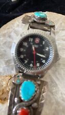 Swiss army watch with Indian sign watch band￼ vintage, rare, watch band,  Zuni picture