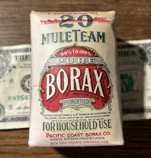 vintage 20 MuleTeam Powdered BORAX 4 oz Box household advertising unopened RARE picture