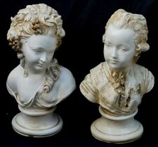 Rare Vtg Universal Statuary Corp. Of Chicago Roman (Greek) Couple Busts 1965  picture