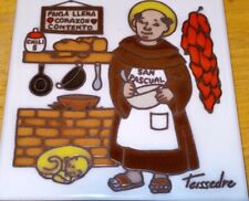 Teissedre *Full~Pan❤️Happy~Heart* Trivet 6” Tile, Wall Hang, Saint Monk Chilis picture