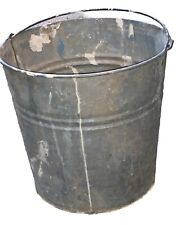 Vintage Galvanized Metal Bucket Milk Bucket Farmhouse Country Huge Bucket picture