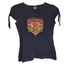 2005 Harley Davidson Rose Flame Baby tee Women's Medium New Orleans picture