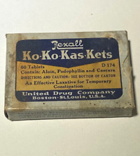 Vintage REXALL KO-KO-KAS-KETS LAXATIVE BOX, FULL, *BNT783* picture
