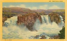 Twin Falls Waterfalls Twin Falls Idaho Vintage Unposted Postcard picture