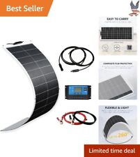Flexible Solar Panel - 12V System - 10A Charge Controller - Alligator Clip picture