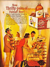 1962 Falstaff Beer Print Ad Glass Bottles Dog in Grocery Store picture