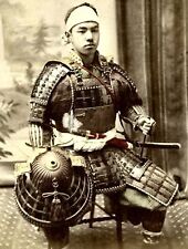 1880s SAMURAI WARRIOR IN ARMOR Photo  (198-Q) picture