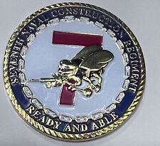 rare authentic 2002 us navy 7th naval construction regiment challenge coin w/coa picture