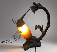 Vintage Art Table Lamp Hummingbird picture
