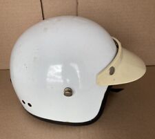 Vintage Nesco Comet Deluxe White Motorcycle Helmet with Visor  picture