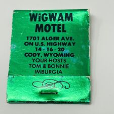 Wigwam Motel Cody WY Wyoming Matchbook Advertising Cover Vintage picture