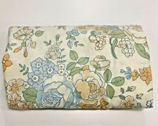 Vintage PN Hirsch & Co Bonnie Muslin Double Fitted Sheet Floral Beige Blue Gold picture