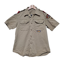 Vintage Army Uniform Shirt Adult Medium Boy Scout America Customized BSA Beige picture
