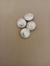 Lot Of 4 Silver Chanel buttons 20mm mm Gold Tone Enamel Designer Button  picture