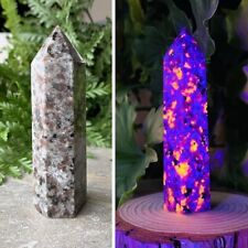 Yooperlite UV Fluorescent Crystal Tower Healing Meditation Chakra Obelisk Decor picture
