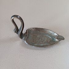 Vintage Silverplated Metal Unique  Swan Ashtray Trinket Pin dish picture