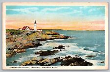 Portland Head Light. Casco Bay. Portland Maine Vintage Postcard picture