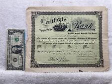 1918 Riverside New Jersey Elementary School Certificate of Rank High  Vtg picture