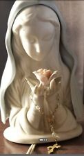 Antique Westminster Porcelain Madonna Virgin Mary With Rose Lamp Light picture