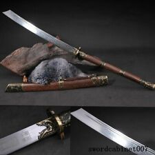 Kangxi Sword Chinese Emperor Broadsword Folded Steel Blade Long Rosewood Handle picture