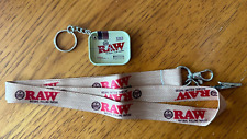 RAW Rolling Papers Smokers Lanyard~Swivel Clasp~RAW Tiny Tray Key Chain Combo picture