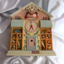 *READ* RARE Enesco Toy Shoppe Musical Clock Lights Action Made In Macao WORKS picture