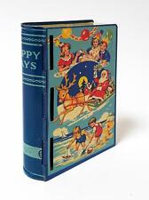 VINTAGE CHAD VALLEY HAPPY DAYS TIN MONEY BOX BOOK DESIGN WITH KEY picture
