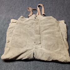 * Vintage US Navy Department Overall Deck Bibs Green Medium WW2 Wool Lined Talon picture