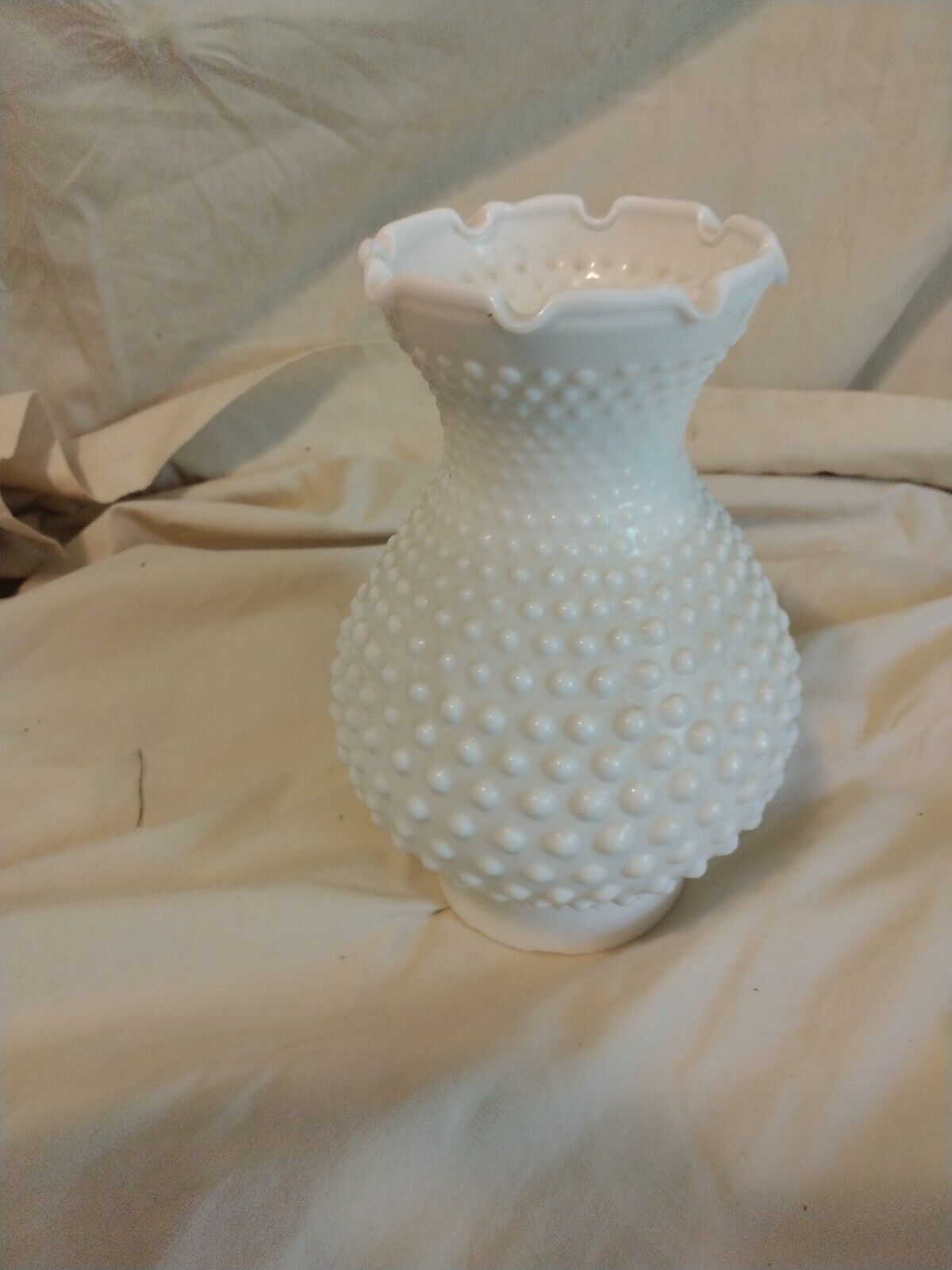 Vtg Milk Glass Hobnail Oil Lamp Chimney Shade 7x2 And 7/8
