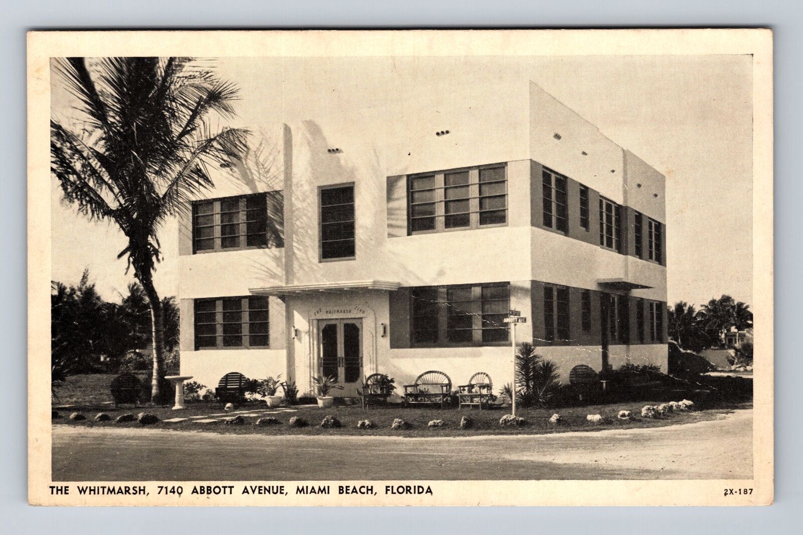 Miami Beach FL-Florida, The Whitmarsh Hotel, Advertising Vintage Postcard