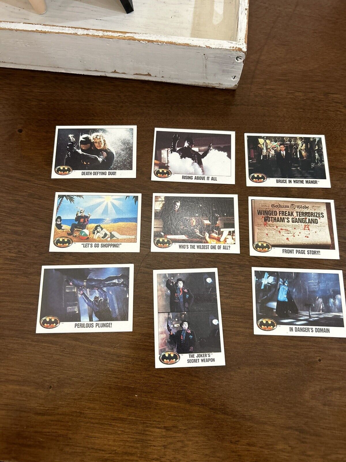 Vintage 1989 Batman Movie Trading Card Lot Of 9 Cards, AMAZING CONDITION