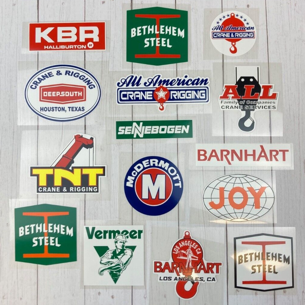 HardHat Decal Stickers Bethlehem Steel Joy TNT Vermeer Barnhart Ironworkers USA