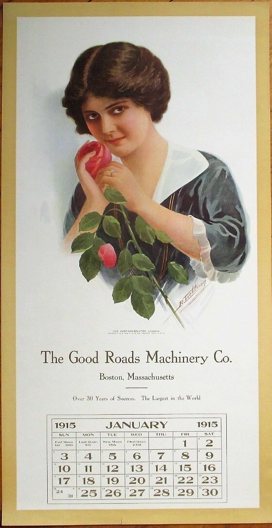 Glamour Woman 1915 Large Advertising Poster / Calendar- Boston, MA Massachusetts