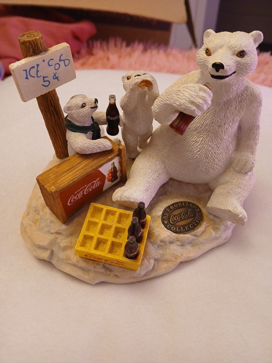 Damaged Coca Cola Heritage Collection Authorized 1996 Polar Bear Coke Stand 