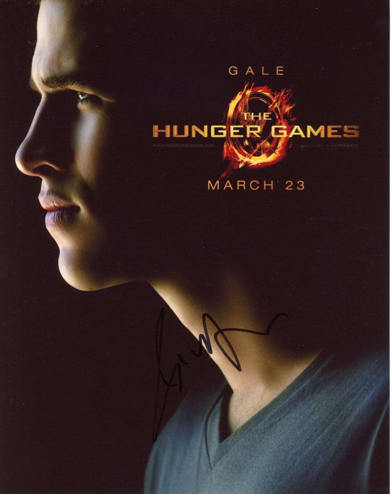 Liam Hemsworth Signed 10x8 Hunger Games  AFTAL#217 OnlineCOA