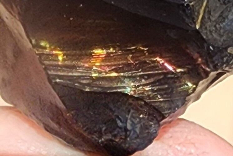 FIRE OBSIDIAN - AAA+ Quality - VERY RARE Rough From GLASS BUTTE OR. (91 grams) 
